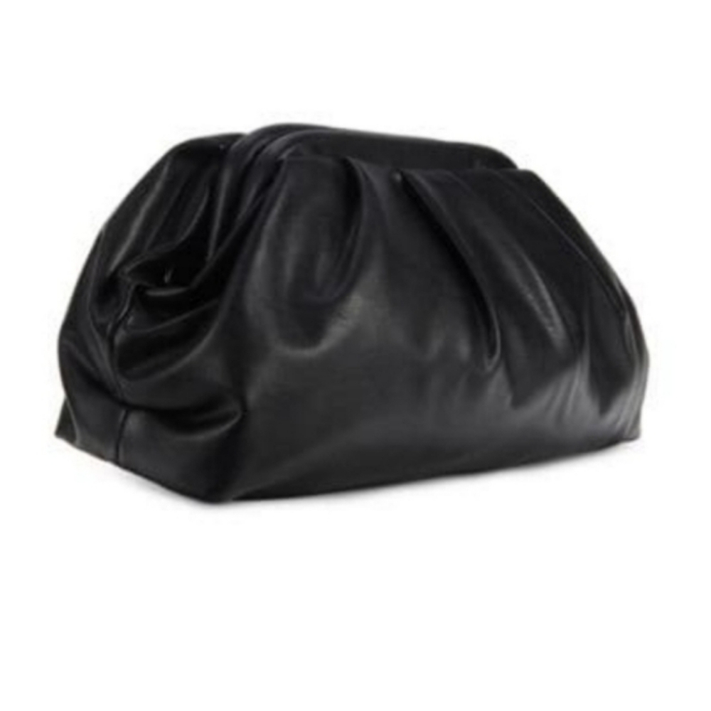 NWT $129 Badgley Mischka Vegan Leather Handbag Wrapped Frame Clutch in Black - Picture 9 of 10